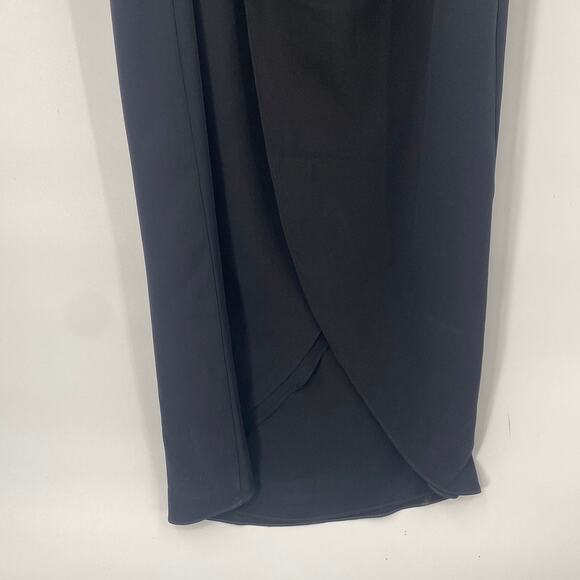 Amanda Uprichard Conetta Gown Maxi Dress Lightweight Crepe Black Womens Small - Picture 5 of 9